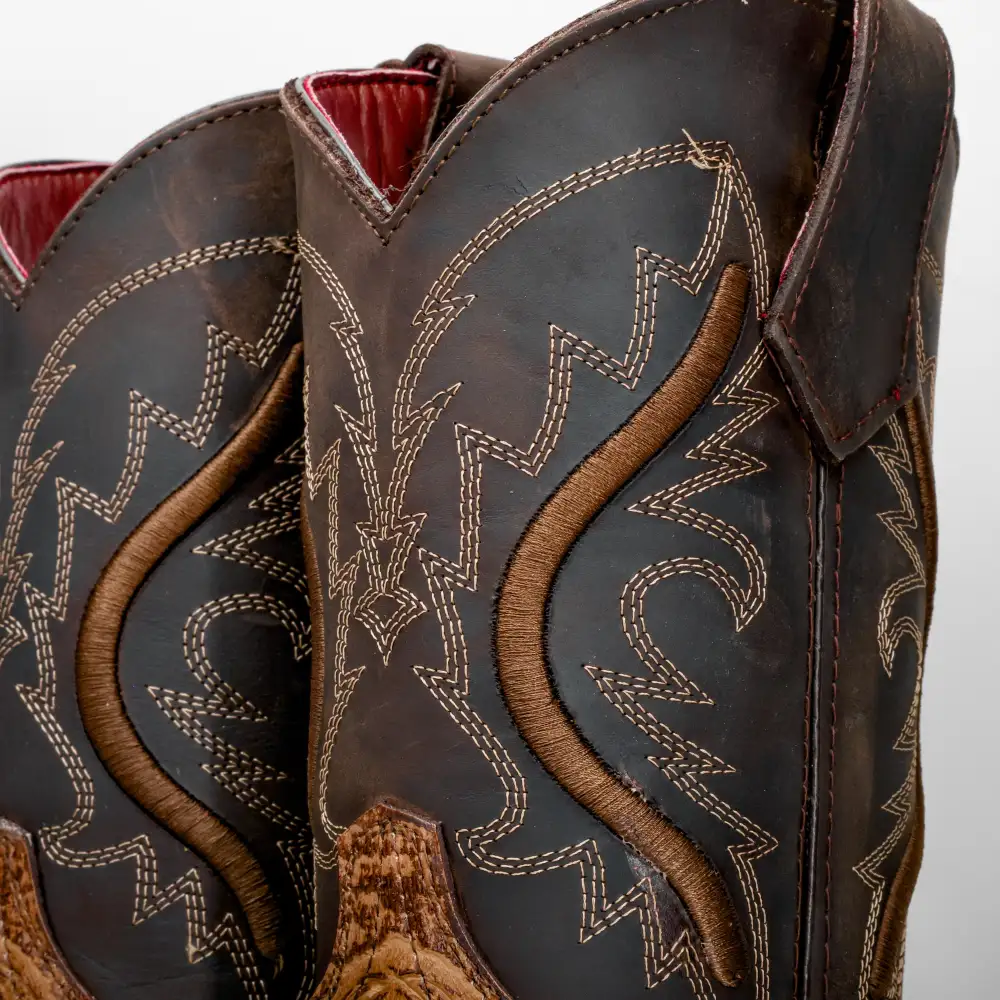 Honey Hand-Tooled Leather Boots With 3D Lightweight Sole - Composite Toe