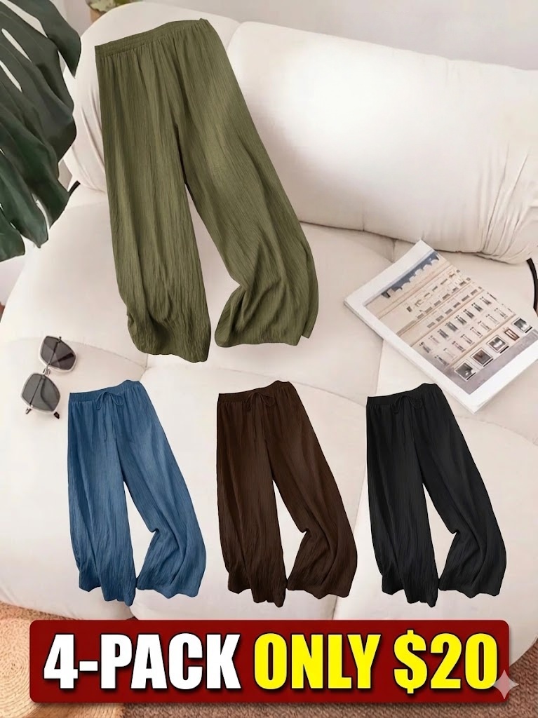 Women's Solid Color Wide Leg Pants