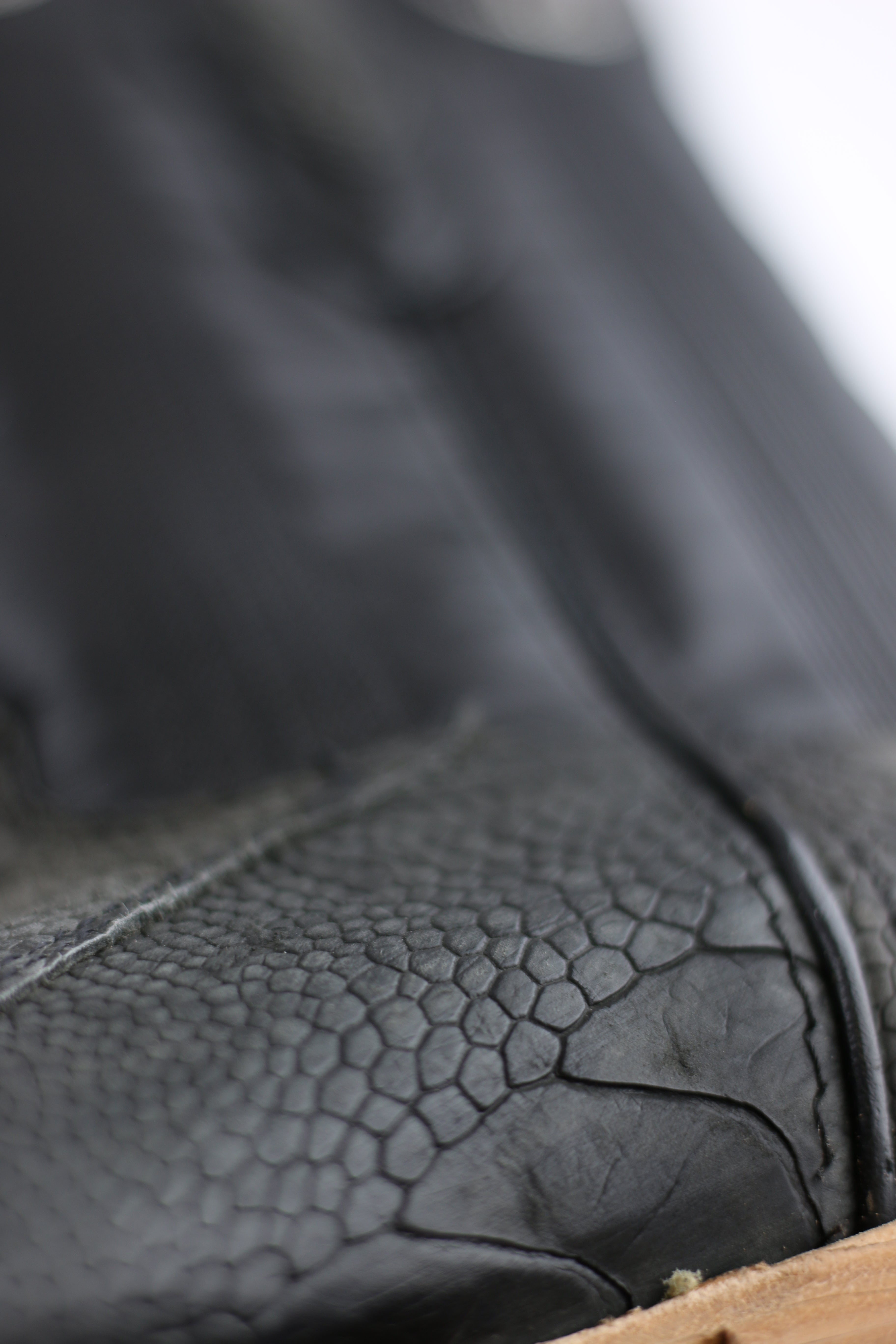 Chero's Premium Exotic Ostrich Leg Charcoal Clearance Sale 70%OFF