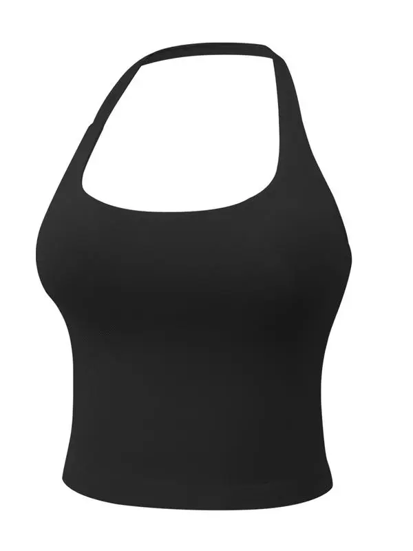 Women's Solid Removable Chest Pad Sports Tank Top
