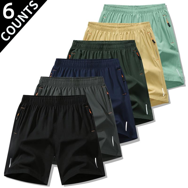 6-piece set shorts for men Summer men's casual quick drying shorts, sports and casual jogging