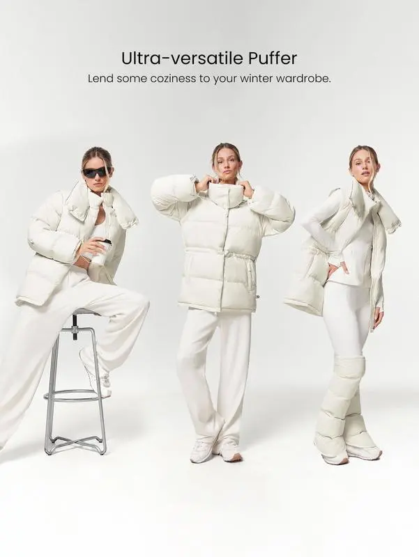 PolarPlay Soft Warm Chill Water-Repellent Lightweight Adjustable Cuffs Waist Detachable Sleeves Collar Puffer Jacket Vest Autumn Winter Outdoor Daily Casual