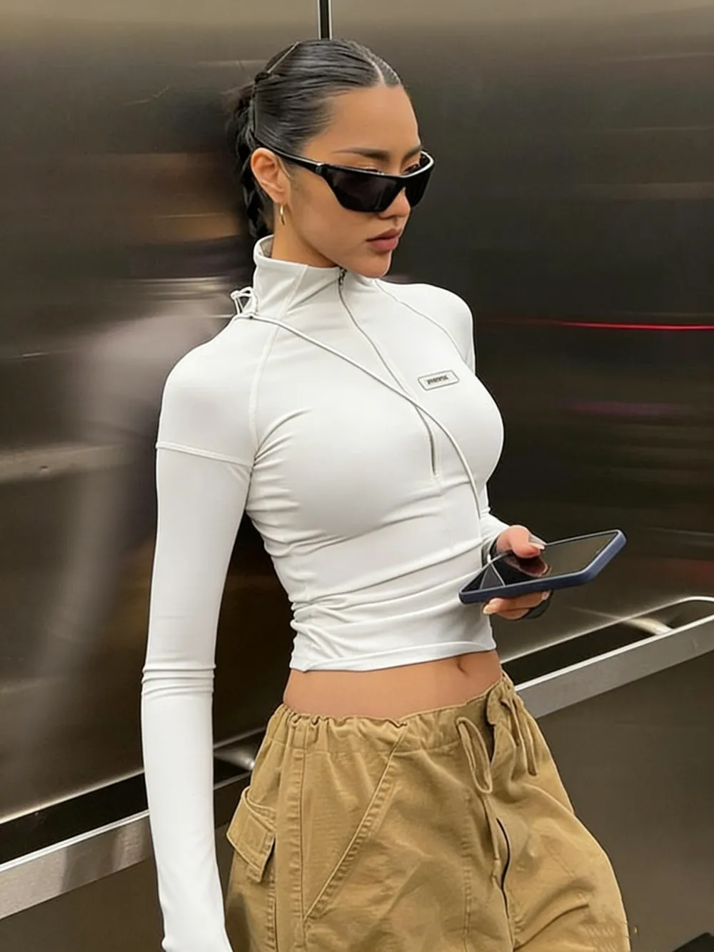 Women's Zipper Crop Jacket