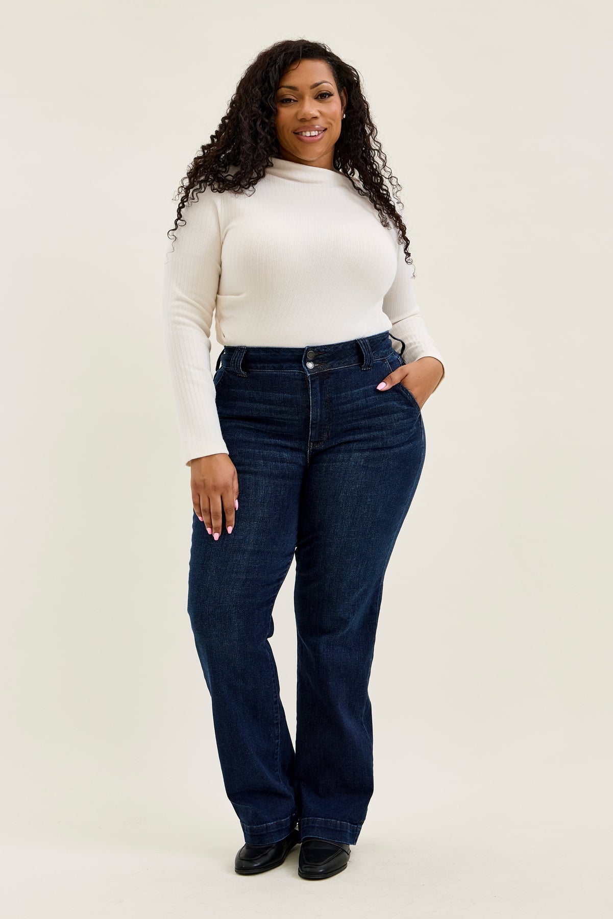 Penny Dark Indigo Trouser Wide Leg - PLUS