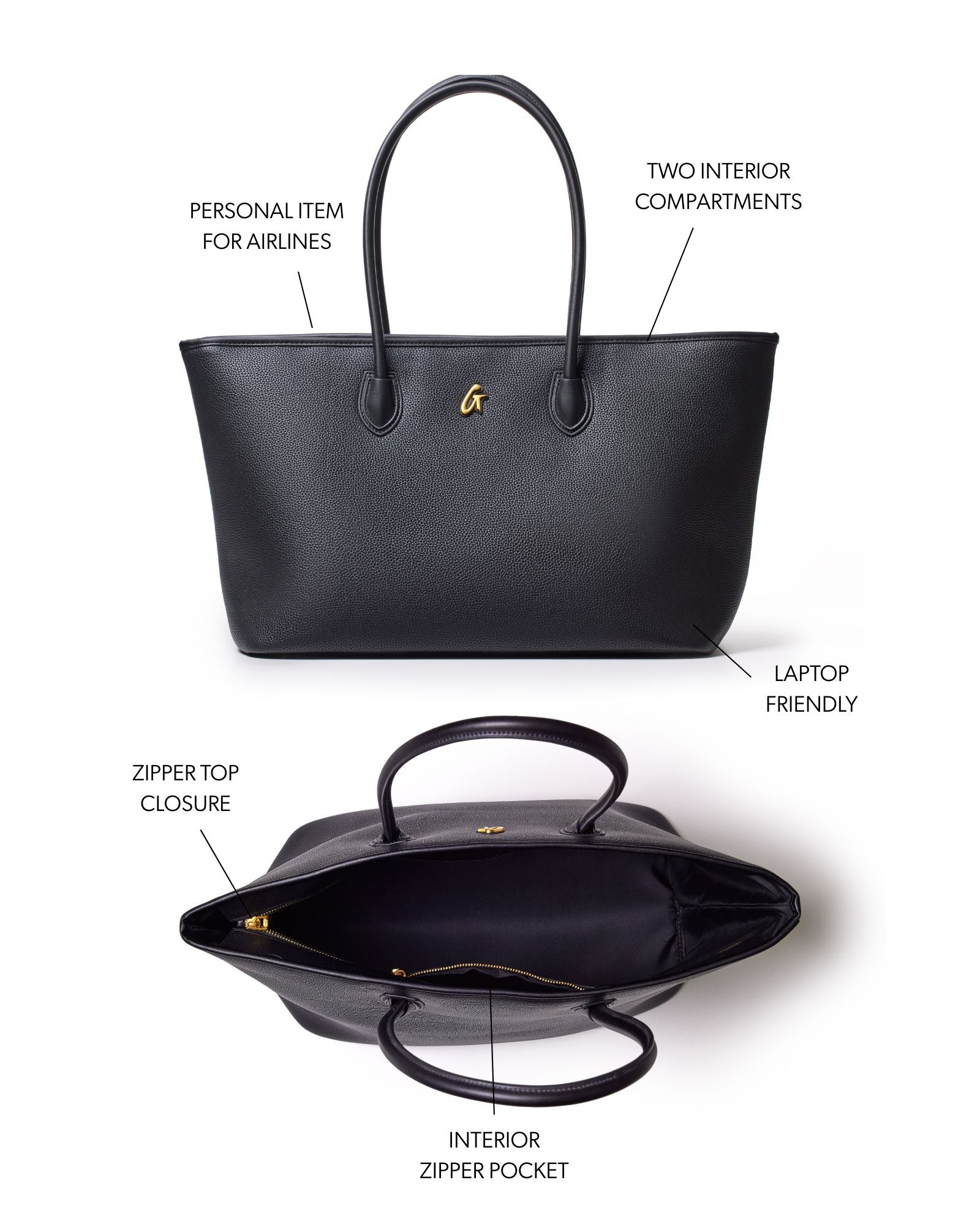 PEBBLE TOTE BAG - BLACK