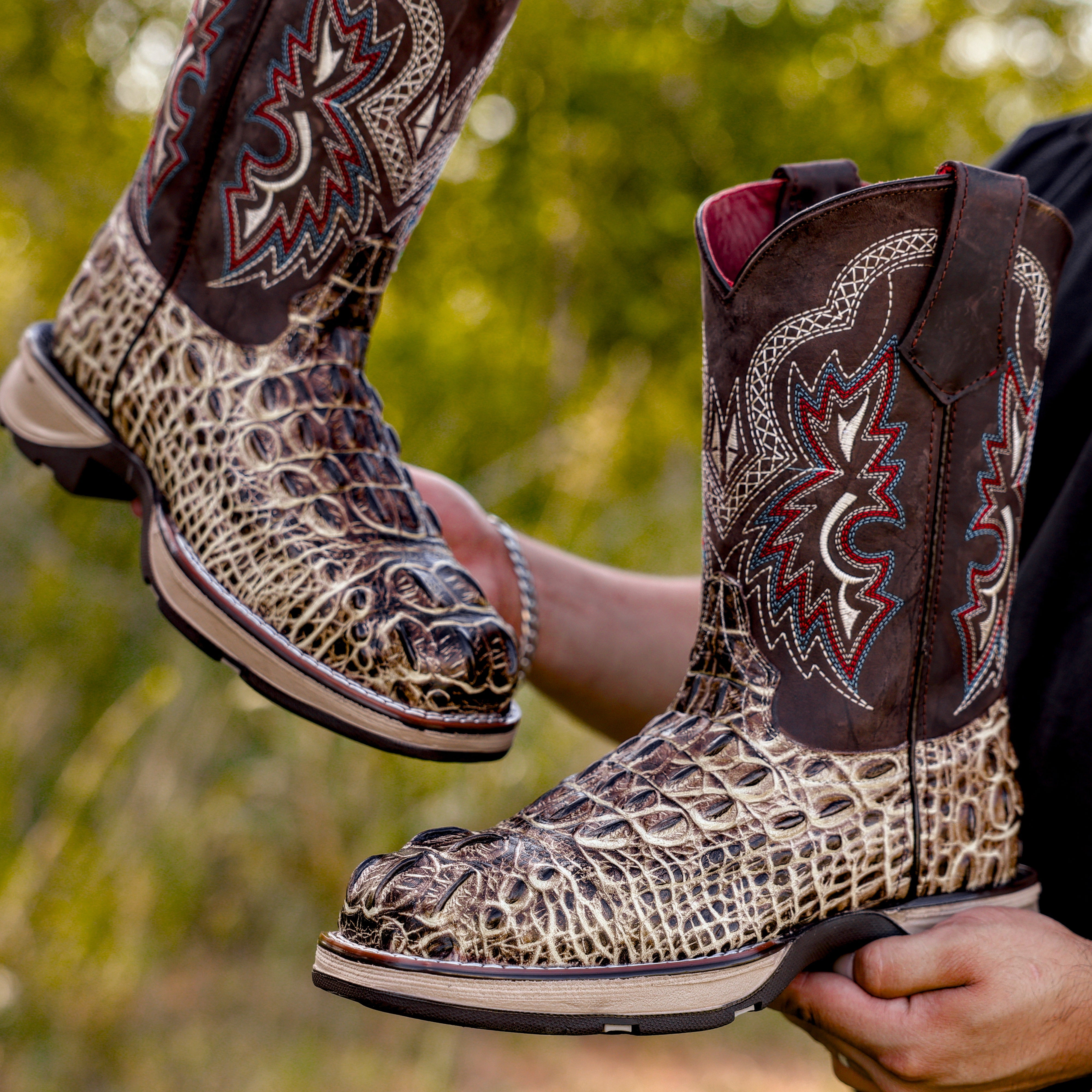 Desert Orix Caiman Neck Leather Boots With 3D Lightweight Sole - Composite Toe