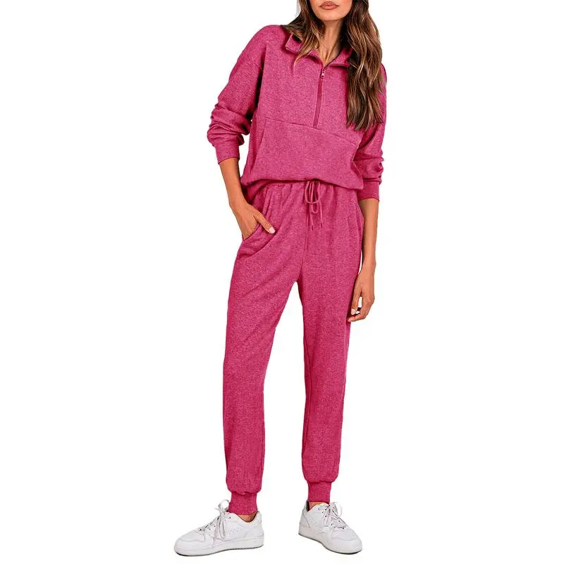 Women’s 2-Piece Half Zip Pullover & Jogger Pants Set