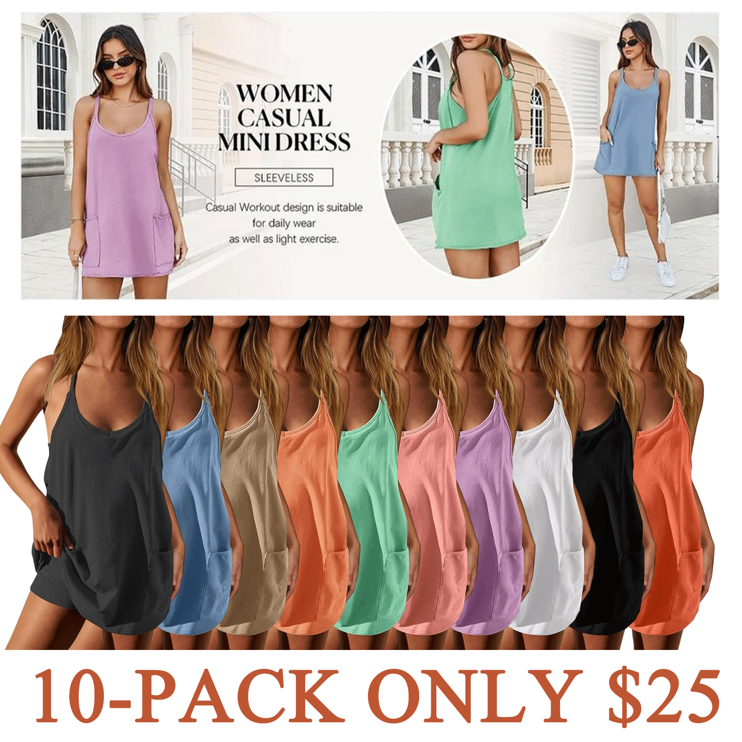 Everyday Active Mini Tennis Dress with Built-In Shorts