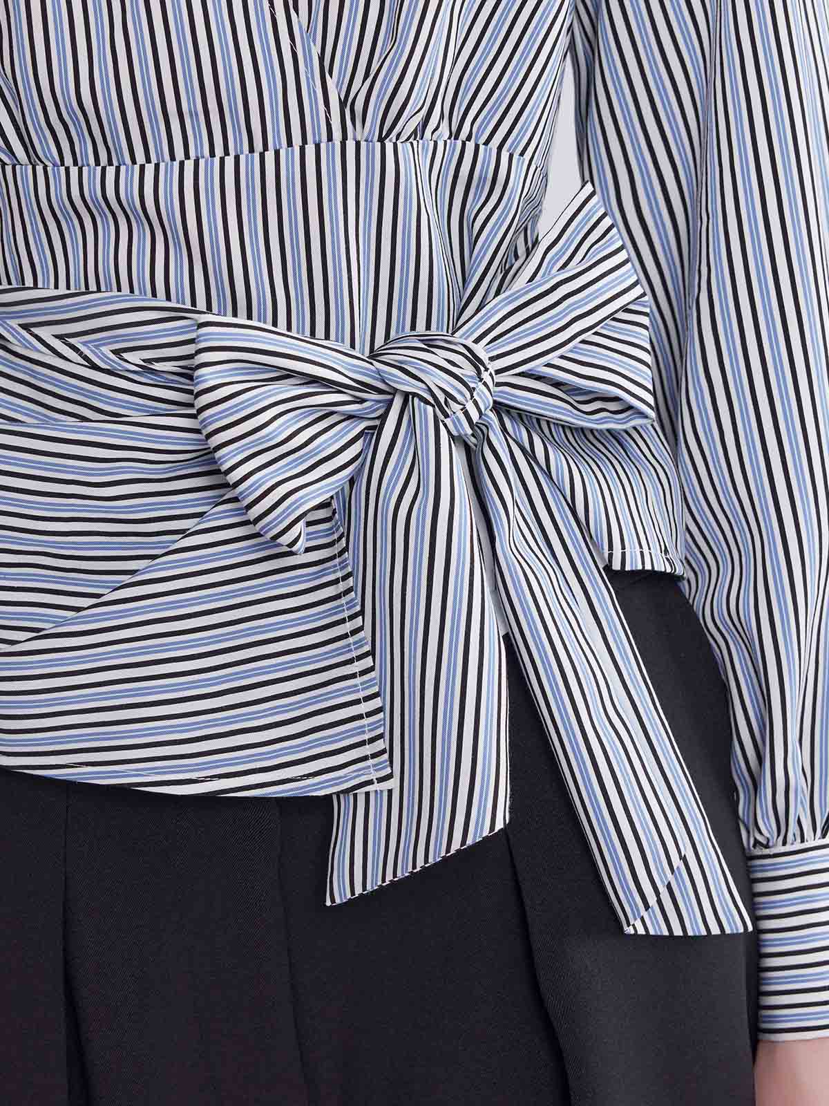 ASOBIO Long-Sleeve Asymmetrical Wrap Drapey Shirt