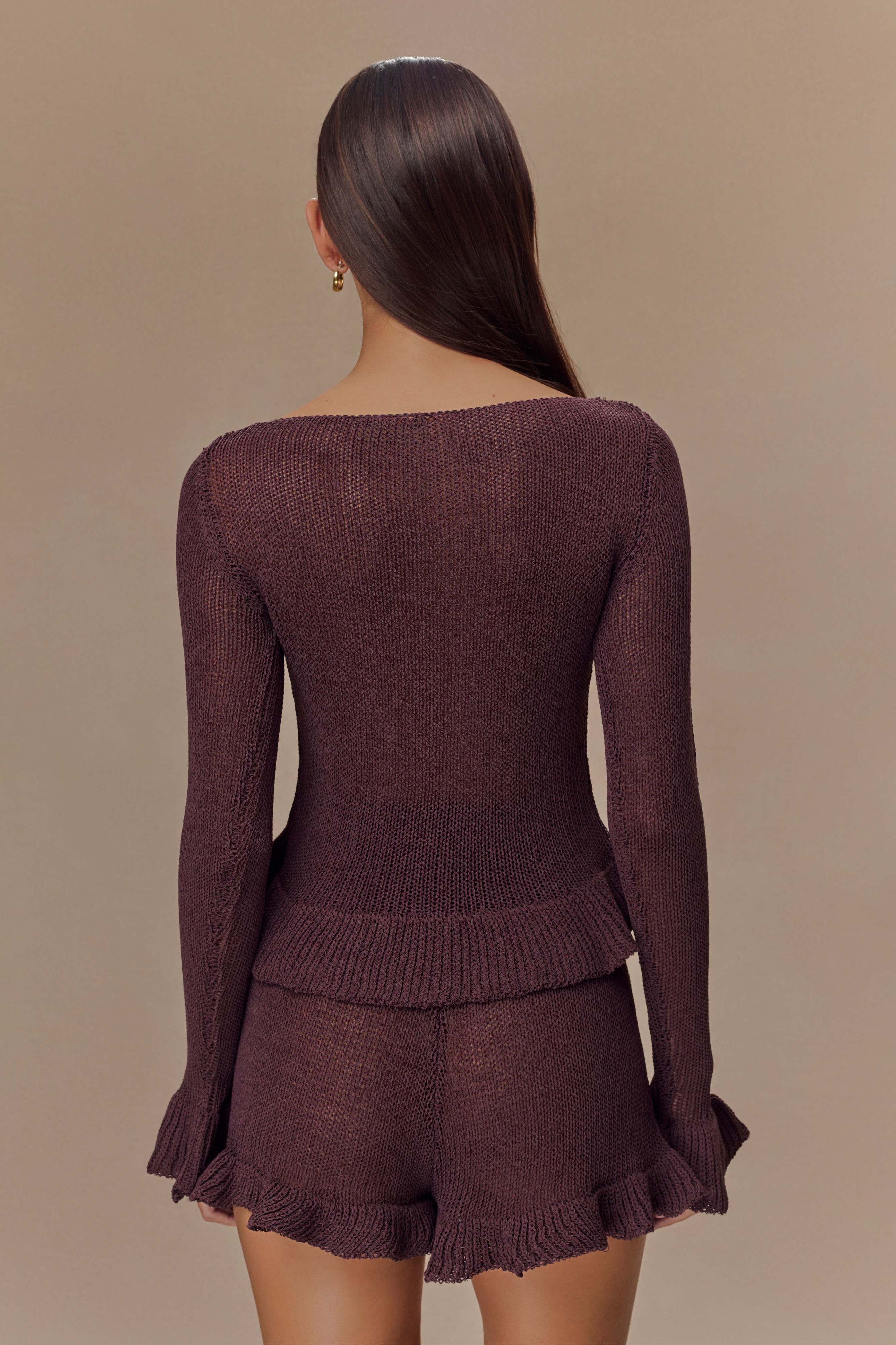 Chocolate Knit Frill Shorts