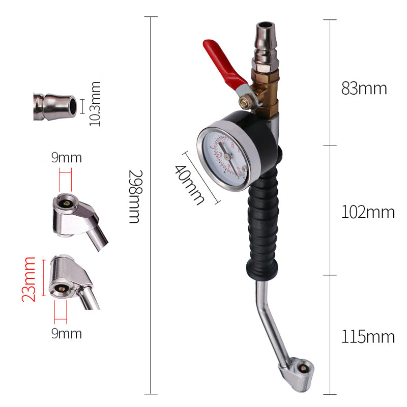 Heavy-Duty Tire Inflator with Pressure Gauge