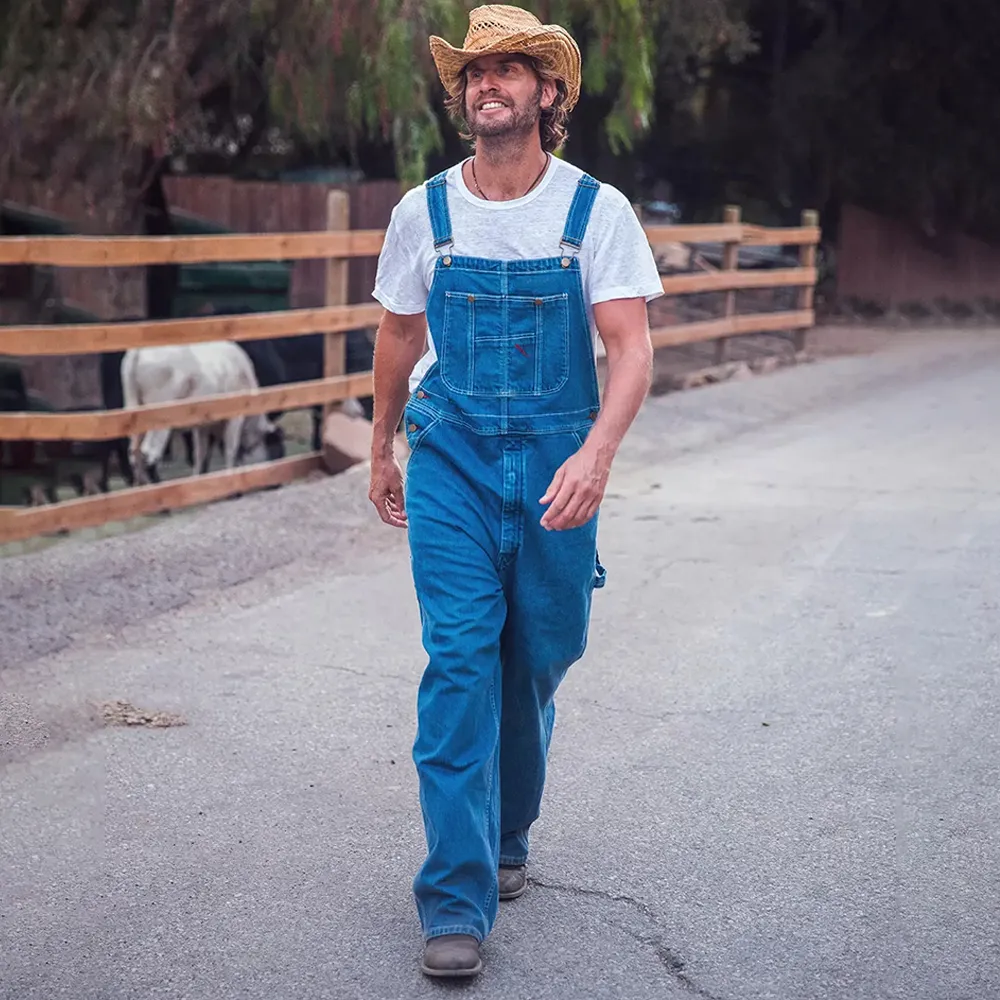 Men's Denim Bib Overalls, Men's Overalls Workwear with Adjustable Straps and Convenient Tool Pockets