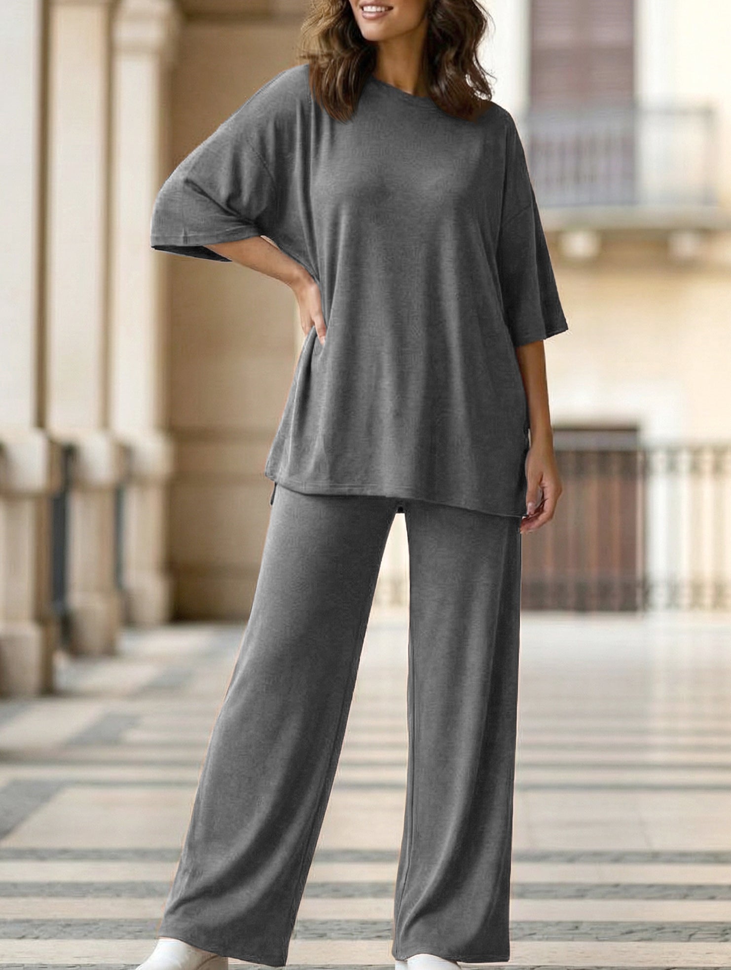 Loose Fit Casual Two Piece Set_CWSTB01013