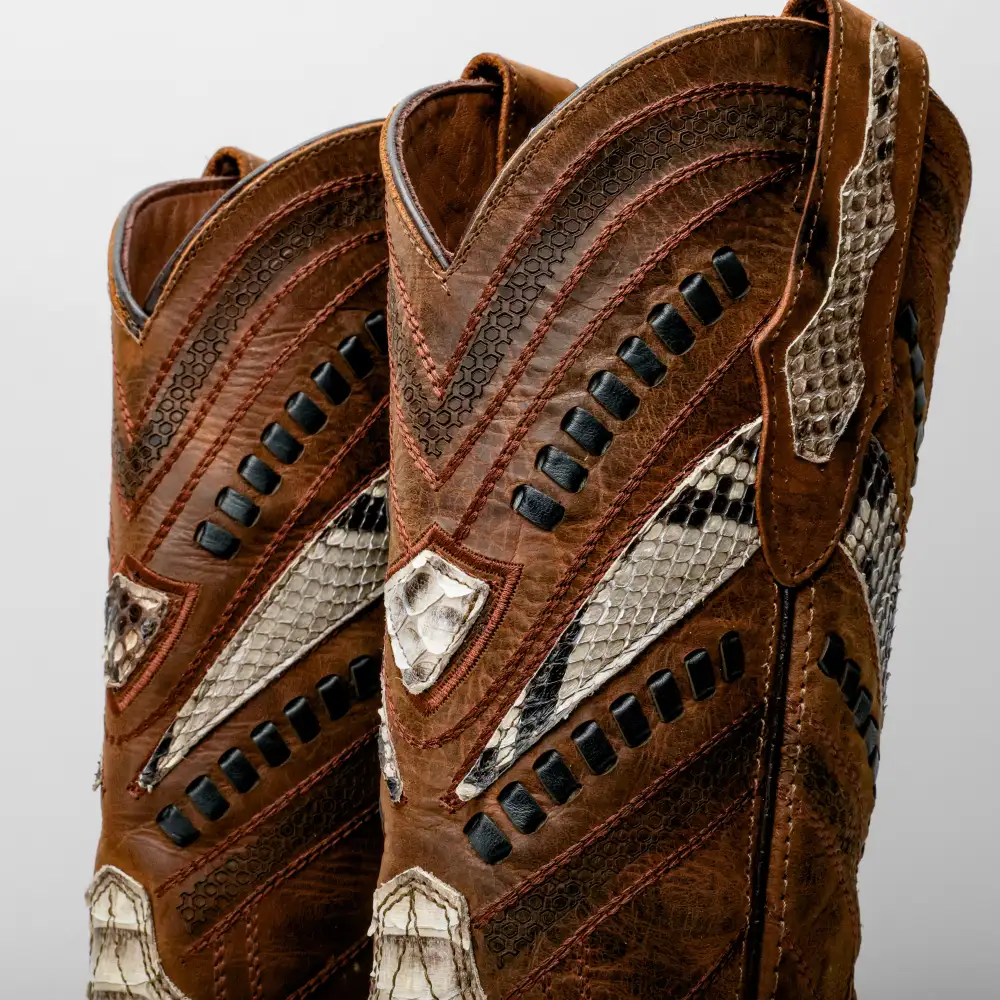 Genuine Python Boots - Square Toe