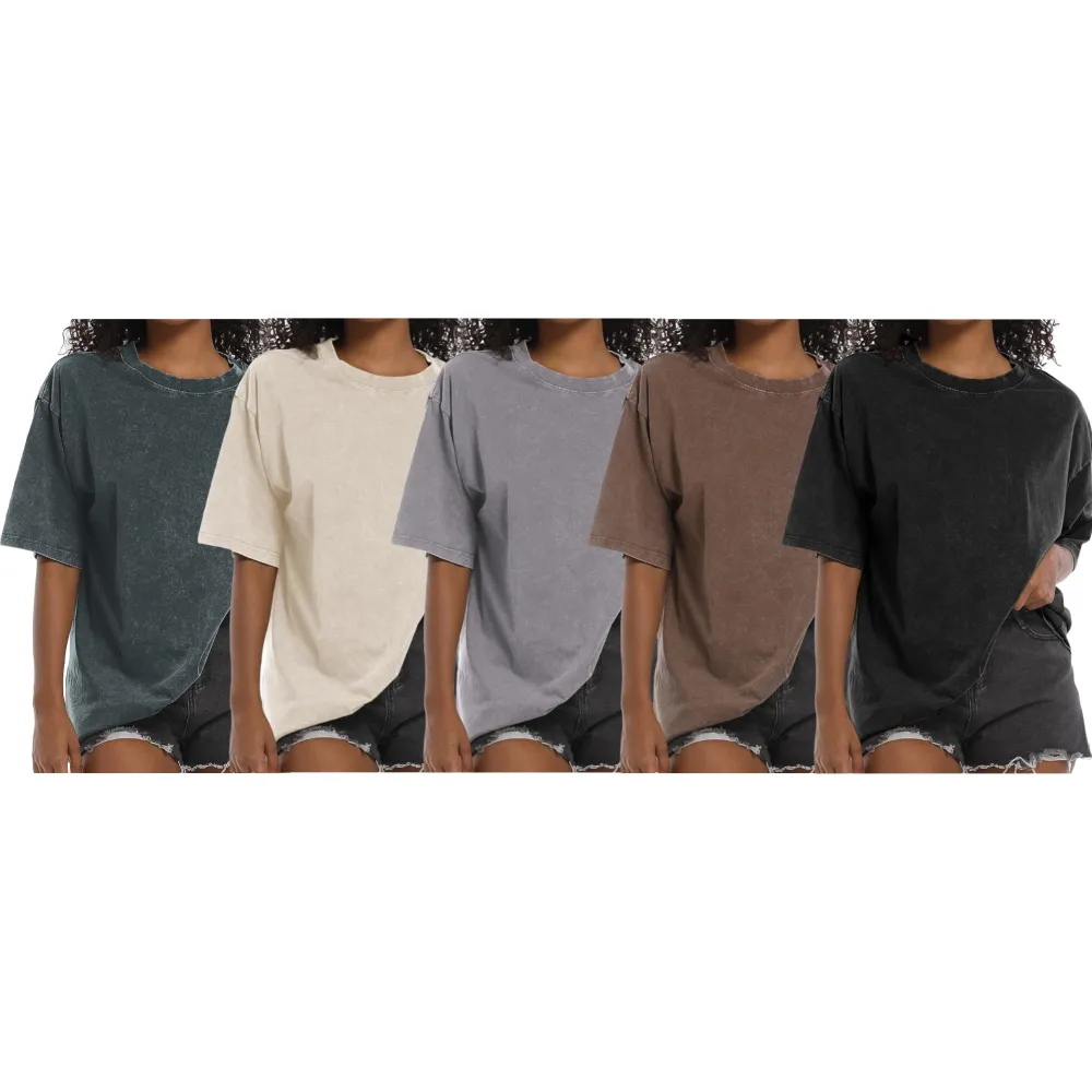 Acid Wash Women's Oversized Cotton T-Shirt