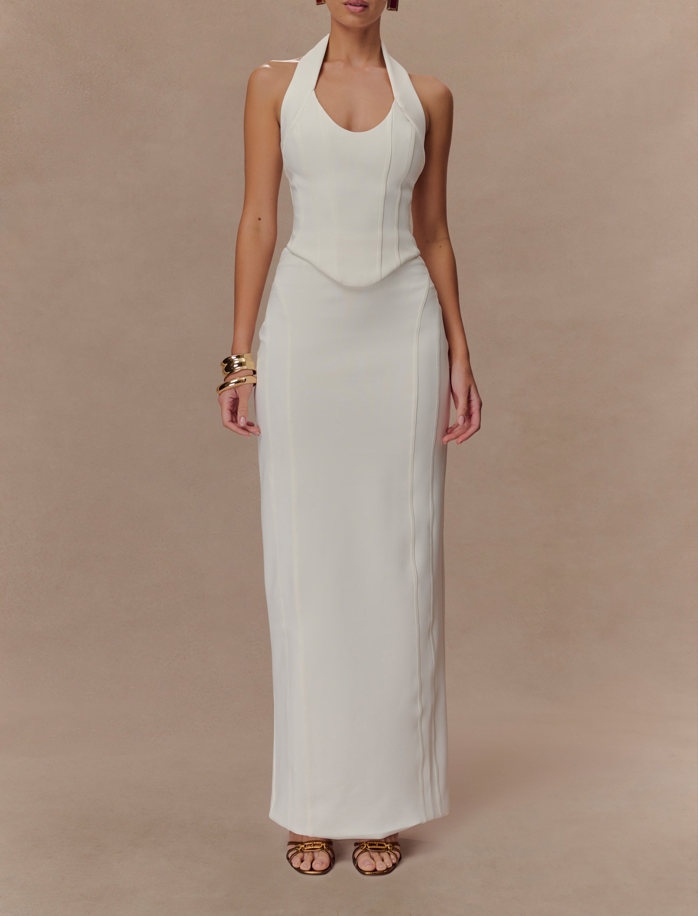 White High Waist Maxi Skirt