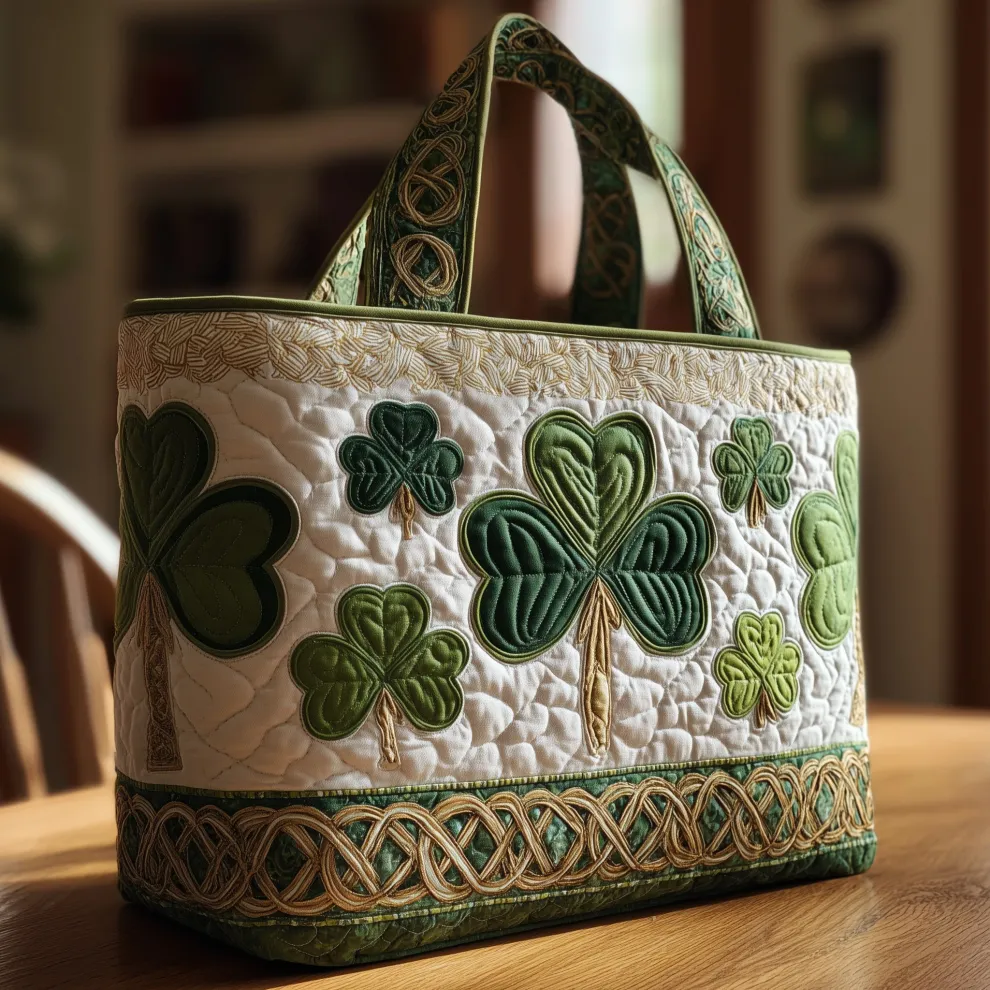Whispers of Clover — Lucky Charm Quilted Tote Bag 🍀✨