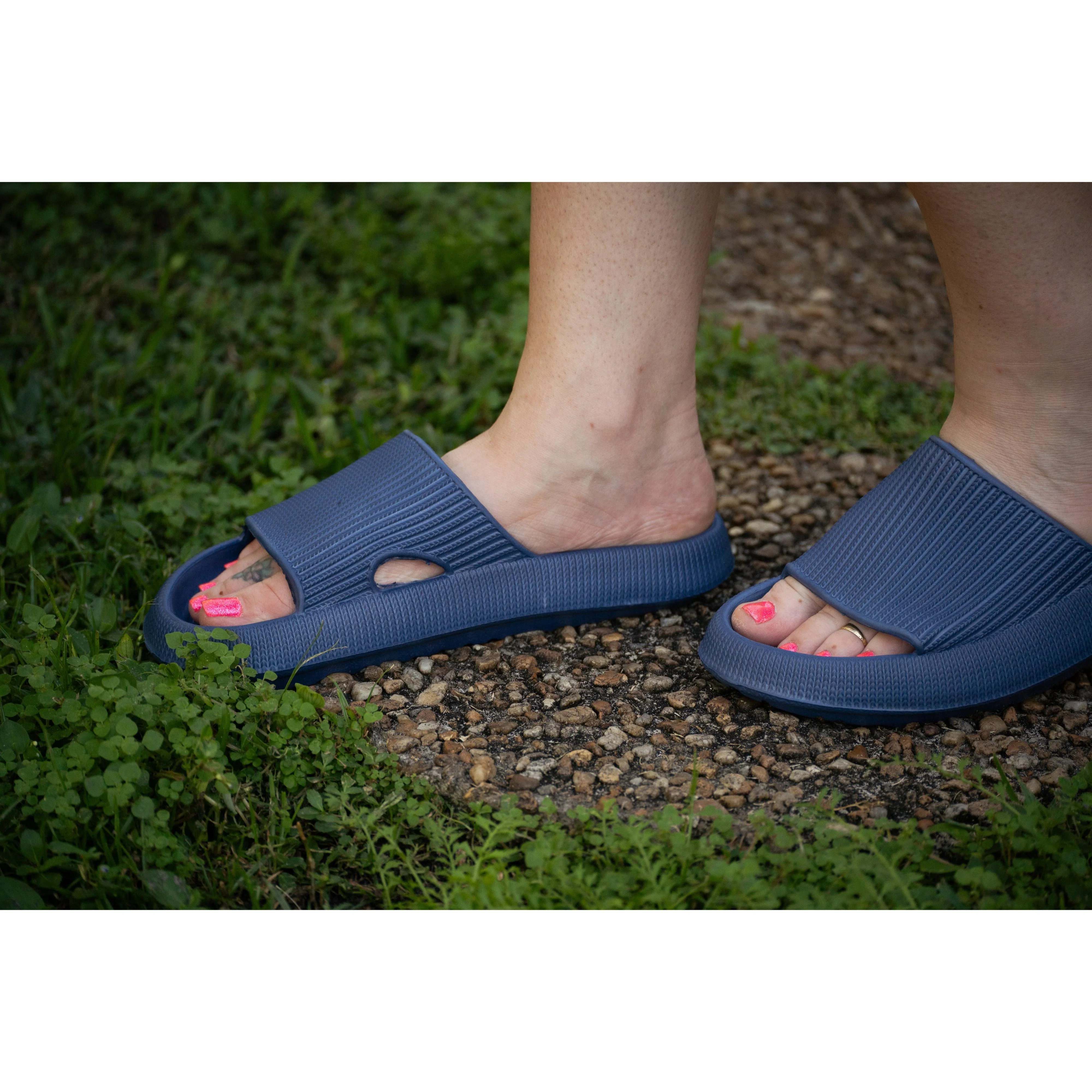 Navy Blue Insanely Comfy -Beach or Casual Slides