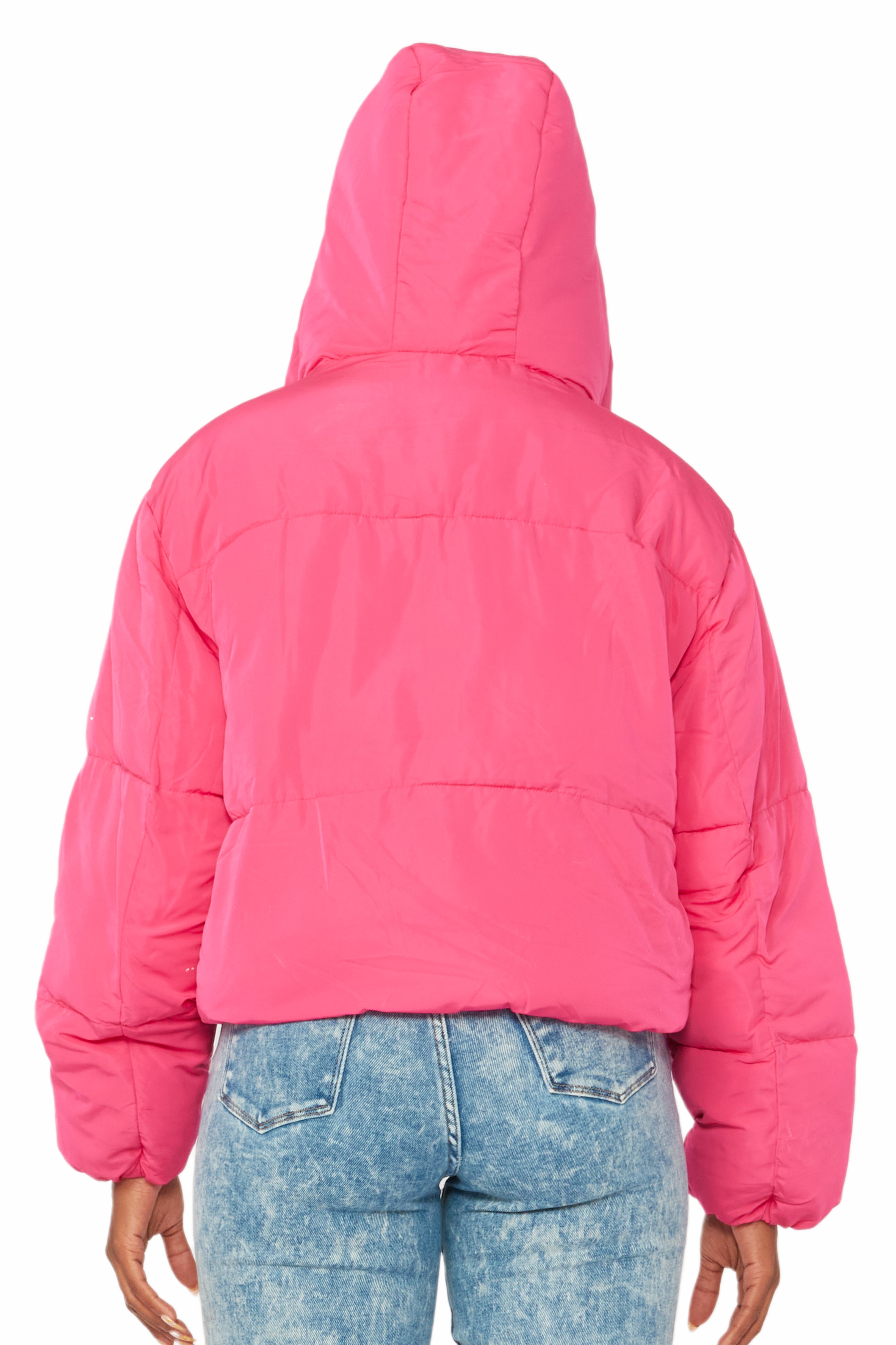 Keira Fuchsia Drippy Puffer Jacket