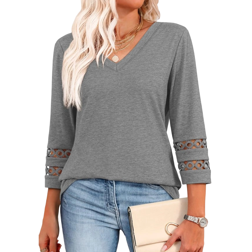 Women’s 3/4 Sleeve V-Neck Essential Tee