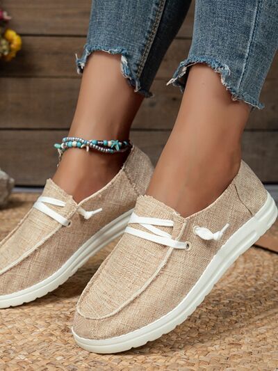 Lace Up Round Toe Slip-Ons (multiple color options)