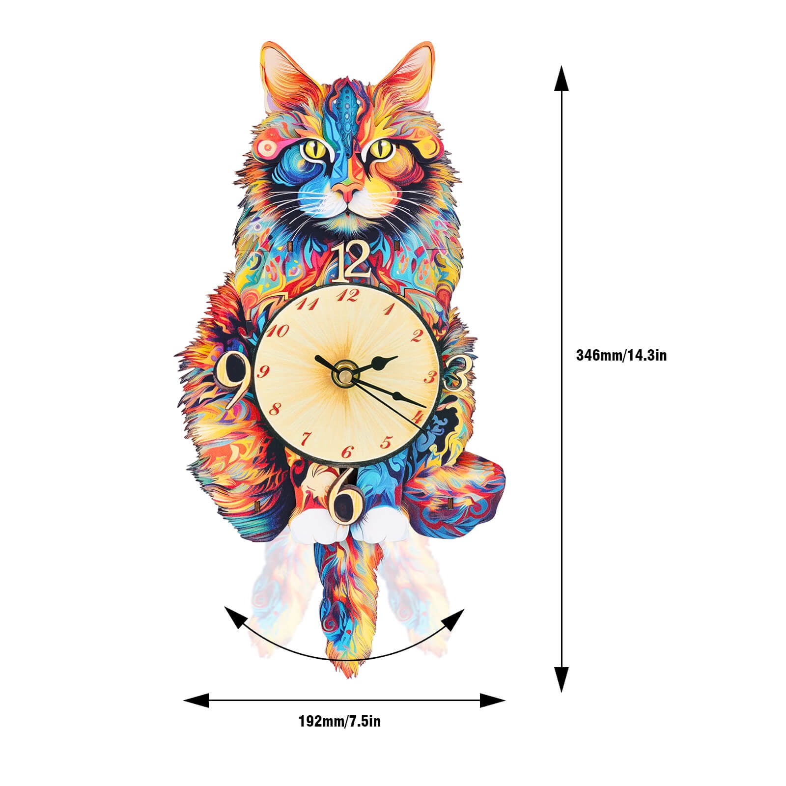 Maine Coon â€“ DIY Wooden Clock, 3D Puzzle Craft Kit