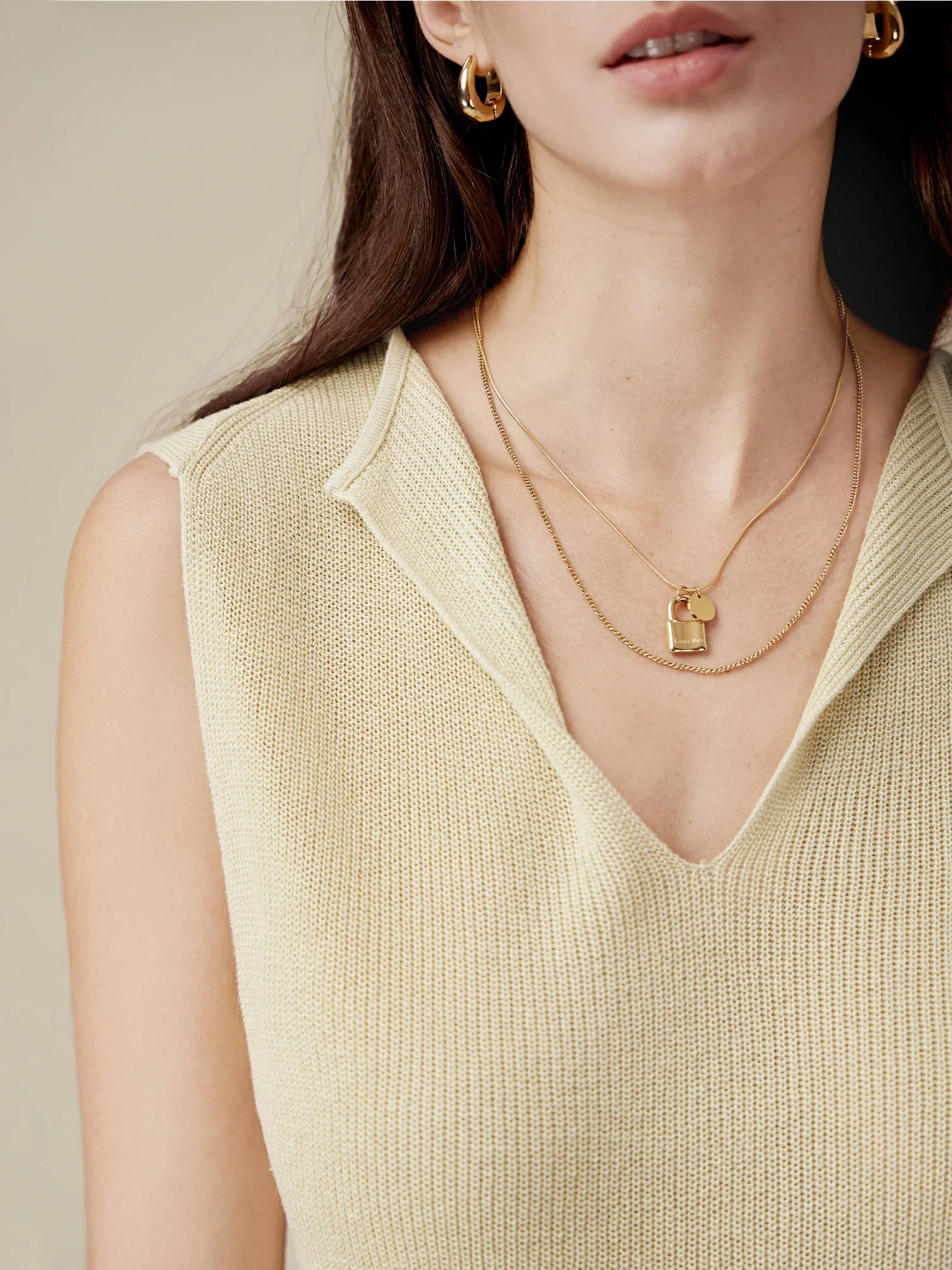 Linen & Lyocell Sleeveless Lapel Casual Tank