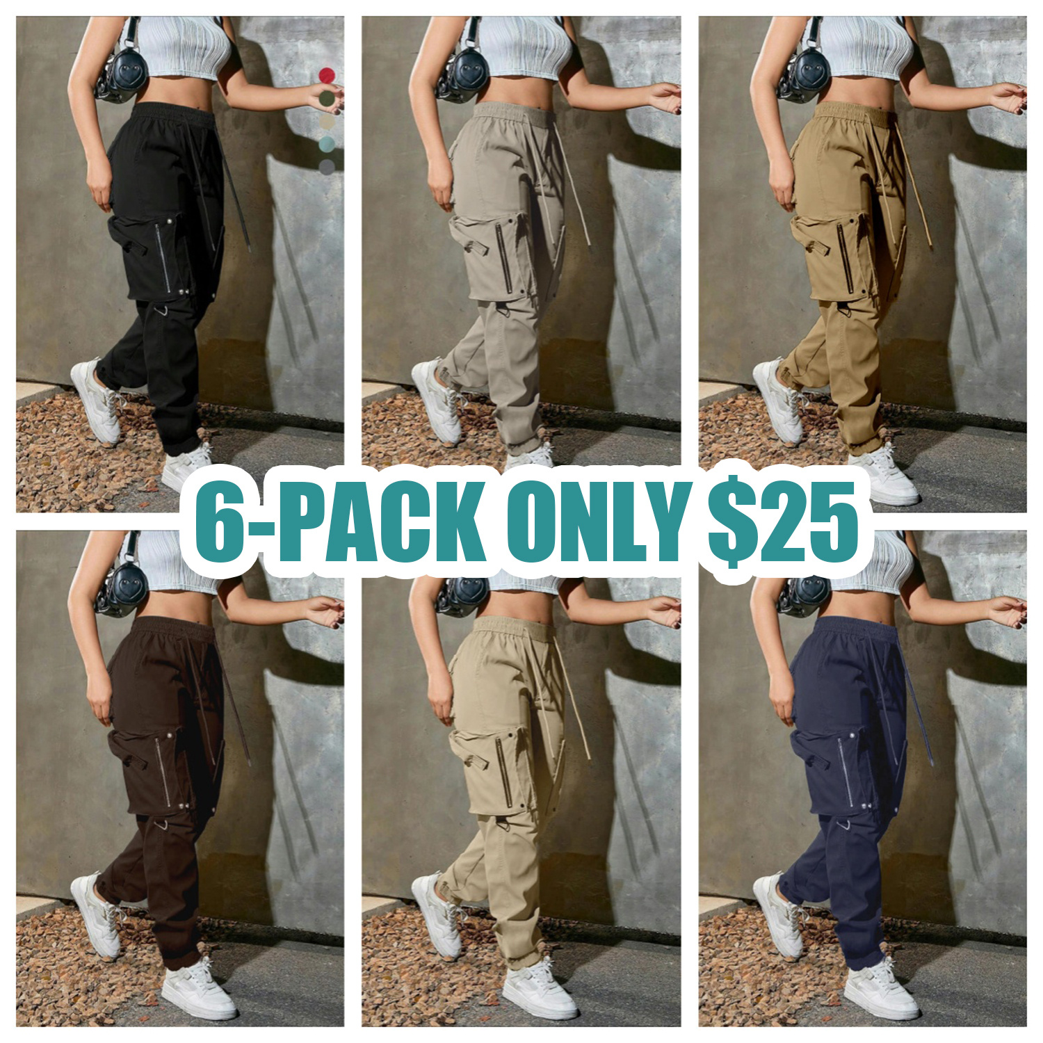 Women's Drawstring Cargo Pants