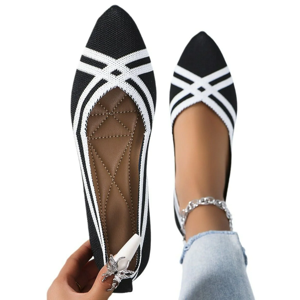 Point Toe Flats Slip-Ons (multiple color options)