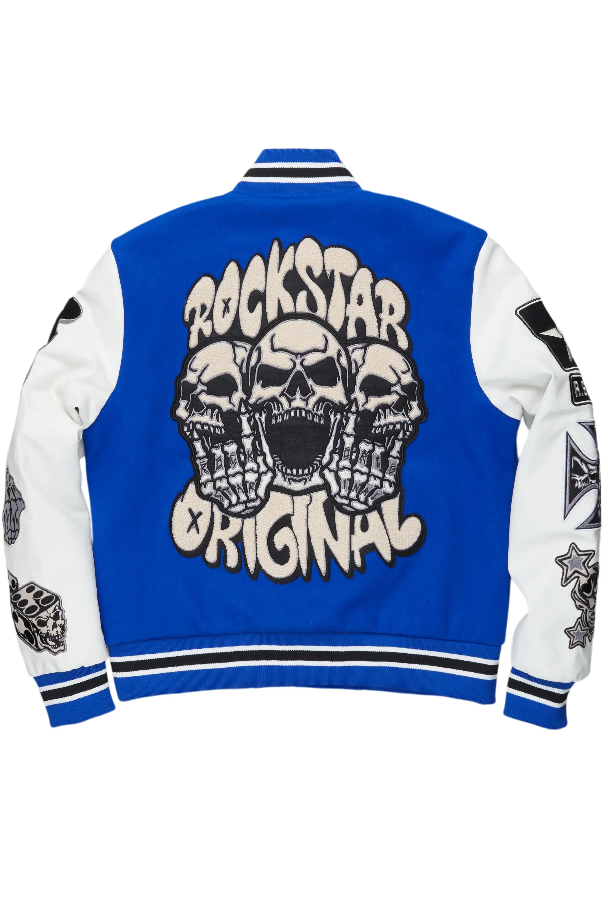 Nikkeda Royal Blue Oversized Varsity Jacket