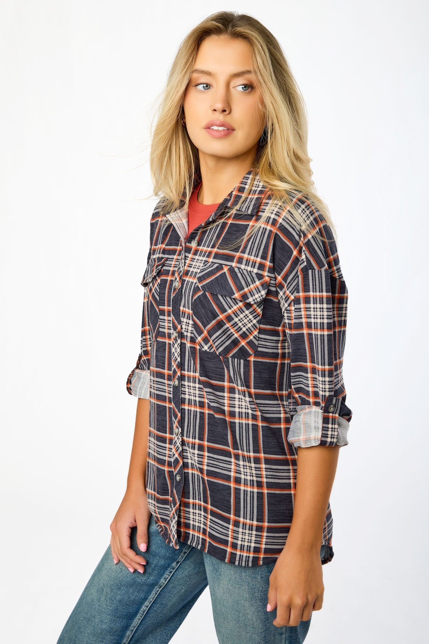 Cozy Plaid Knit Shirt