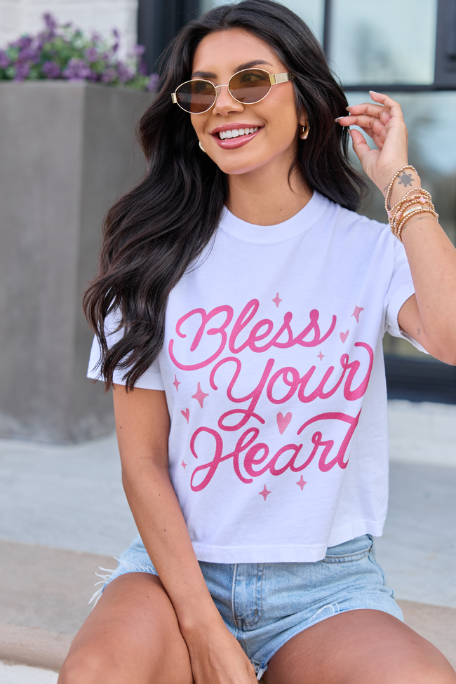 Bless Your Heart White Boxy Graphic Tee
