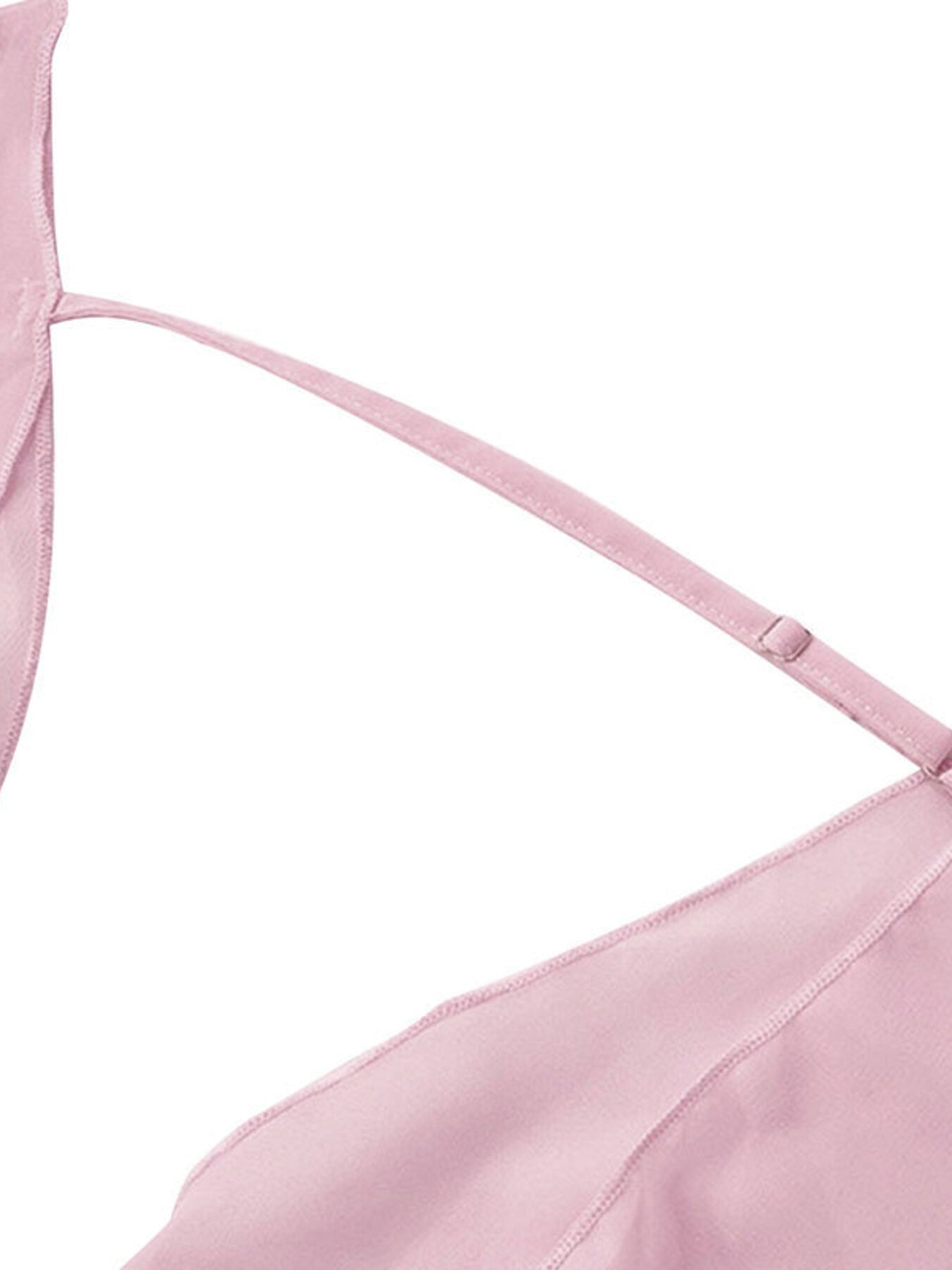 Sheer Chiffon Plunge Mini Dress