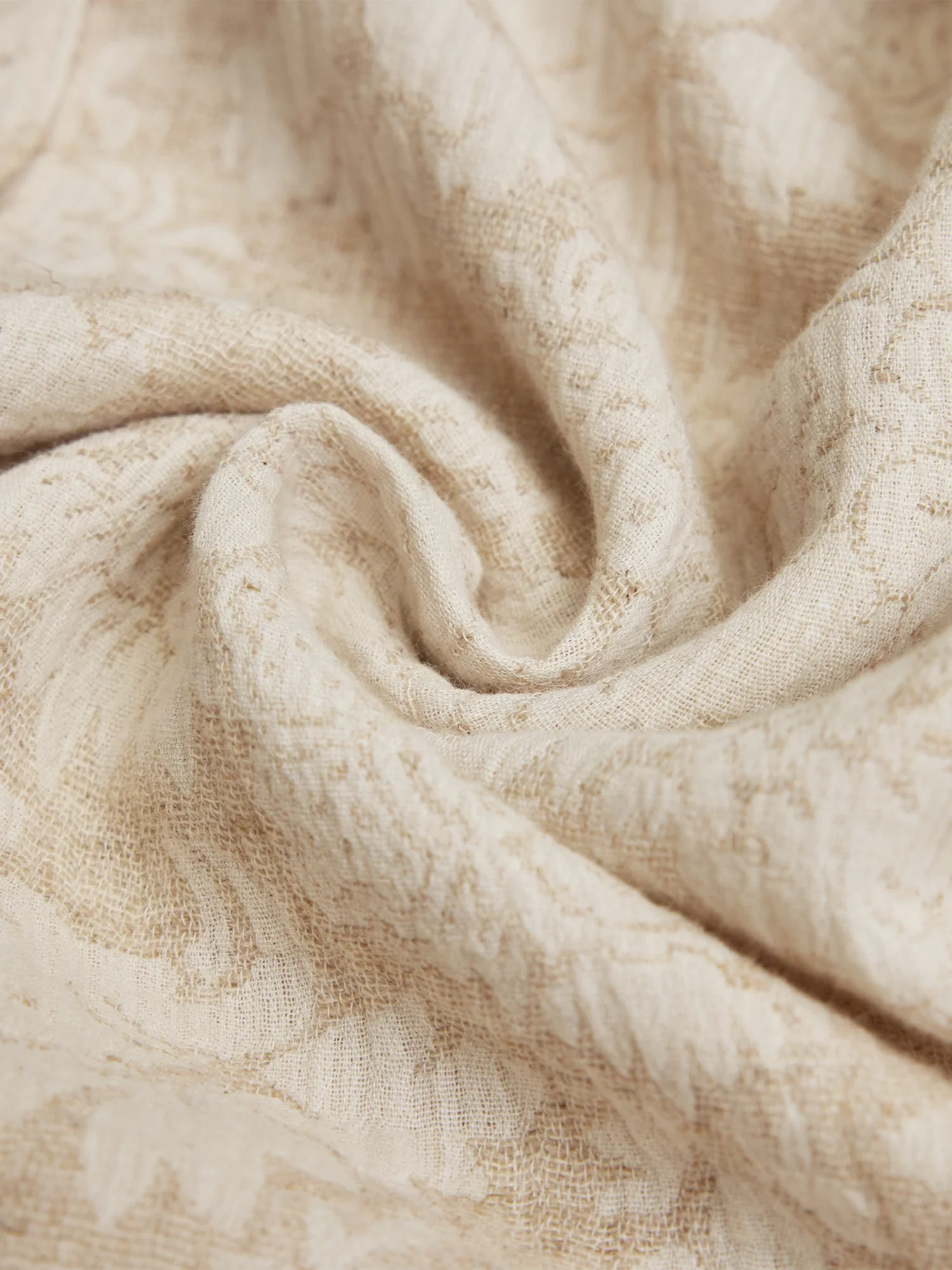 Cotton & Linen Stand Collar Short Sleeve Loose Ruffle Dress