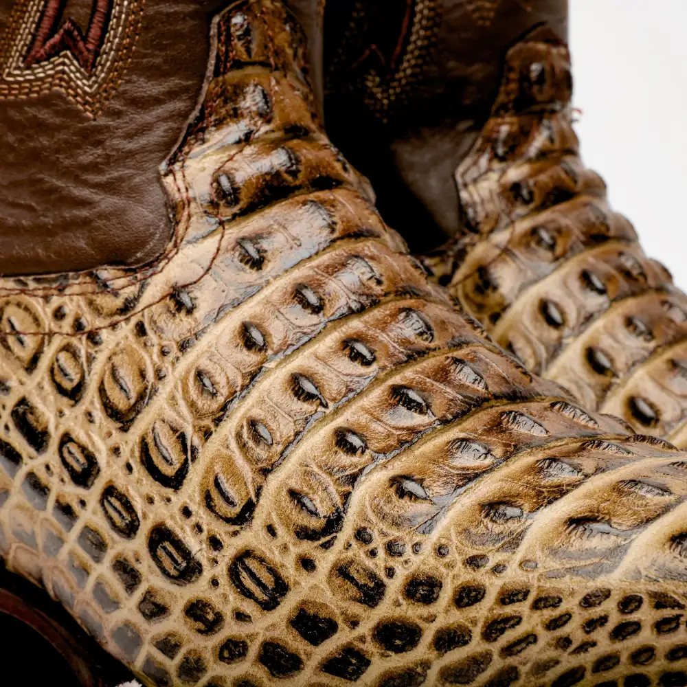 Orix Caiman Hornback Leather Boots - Square Toe