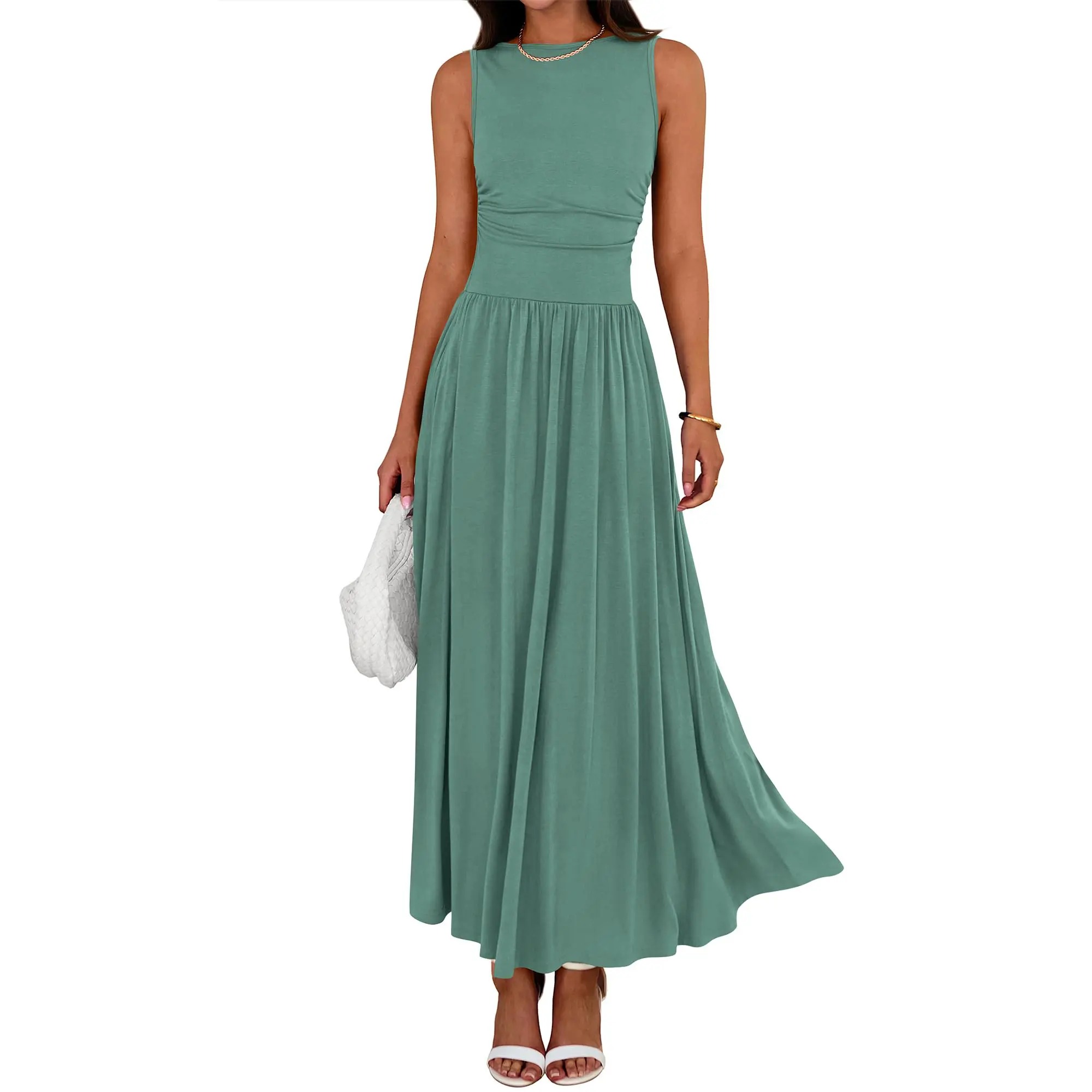 Women's Ruched Maxi Sundress