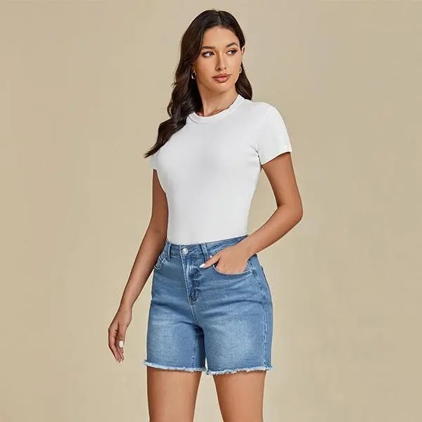 👖 Women’s High-Waisted Stretch Denim Shorts