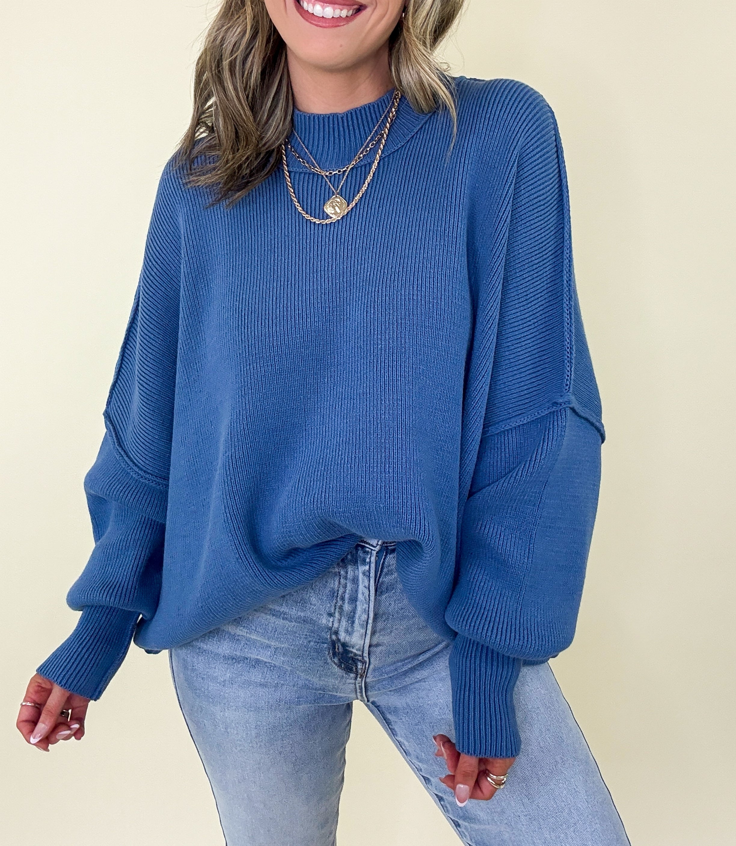 Simple Street Side Slit Oversized Sweater - BACK IN STOCK