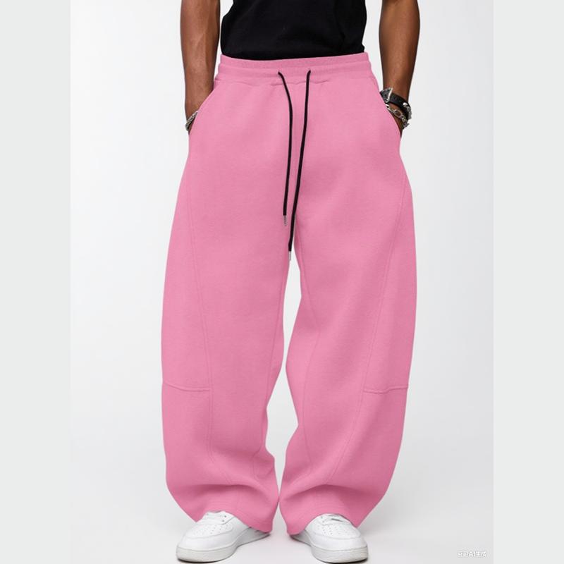 Unisex Winter Warm Wide-Leg Jogger Pants with Drawstring Waist