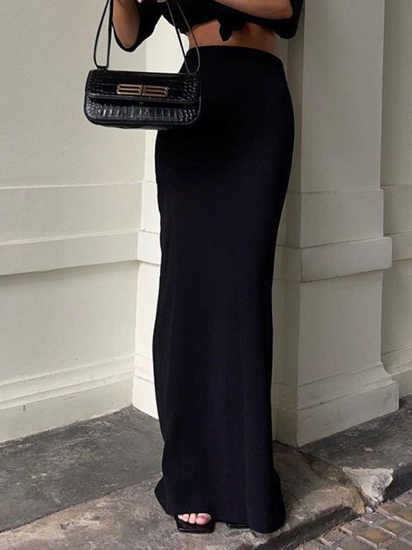 Solid Color A-Line Bodycon Skirts Bottoms