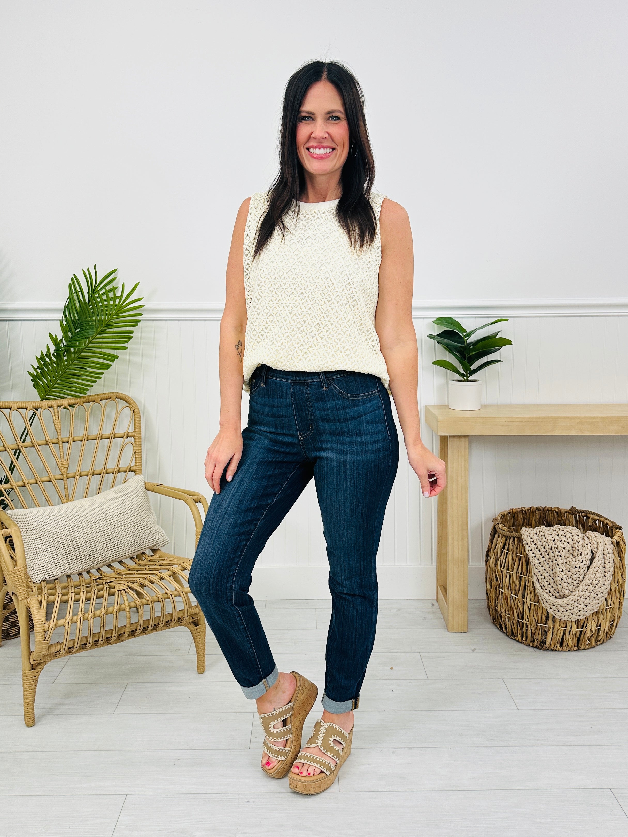 Judy Blue REG/CURVY Pulling Me Back Double Cuff Slim Fit Jeans