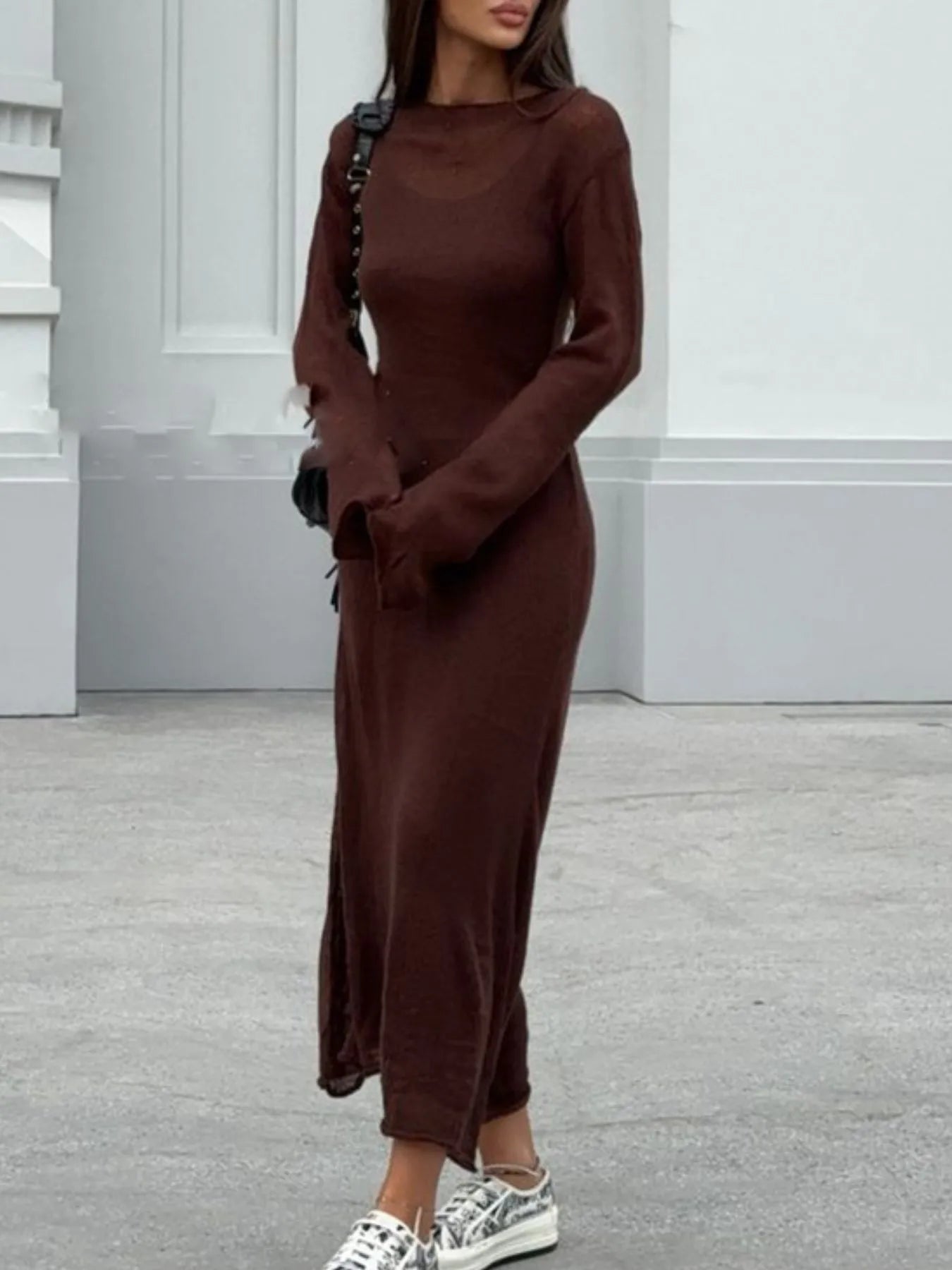 Ribbed Knit Cami Dress and Cover Up Sweater Set