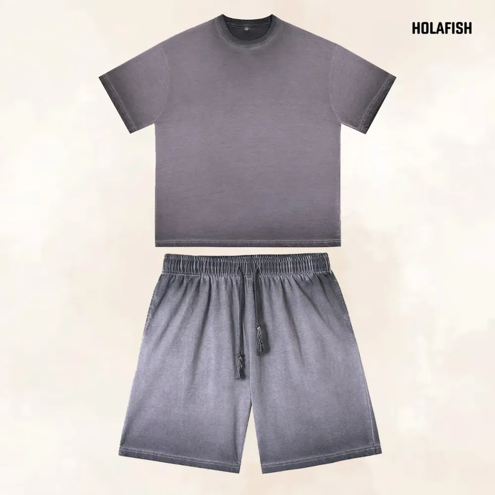 Vintage Washed Cotton T-Shirt & Shorts Set
