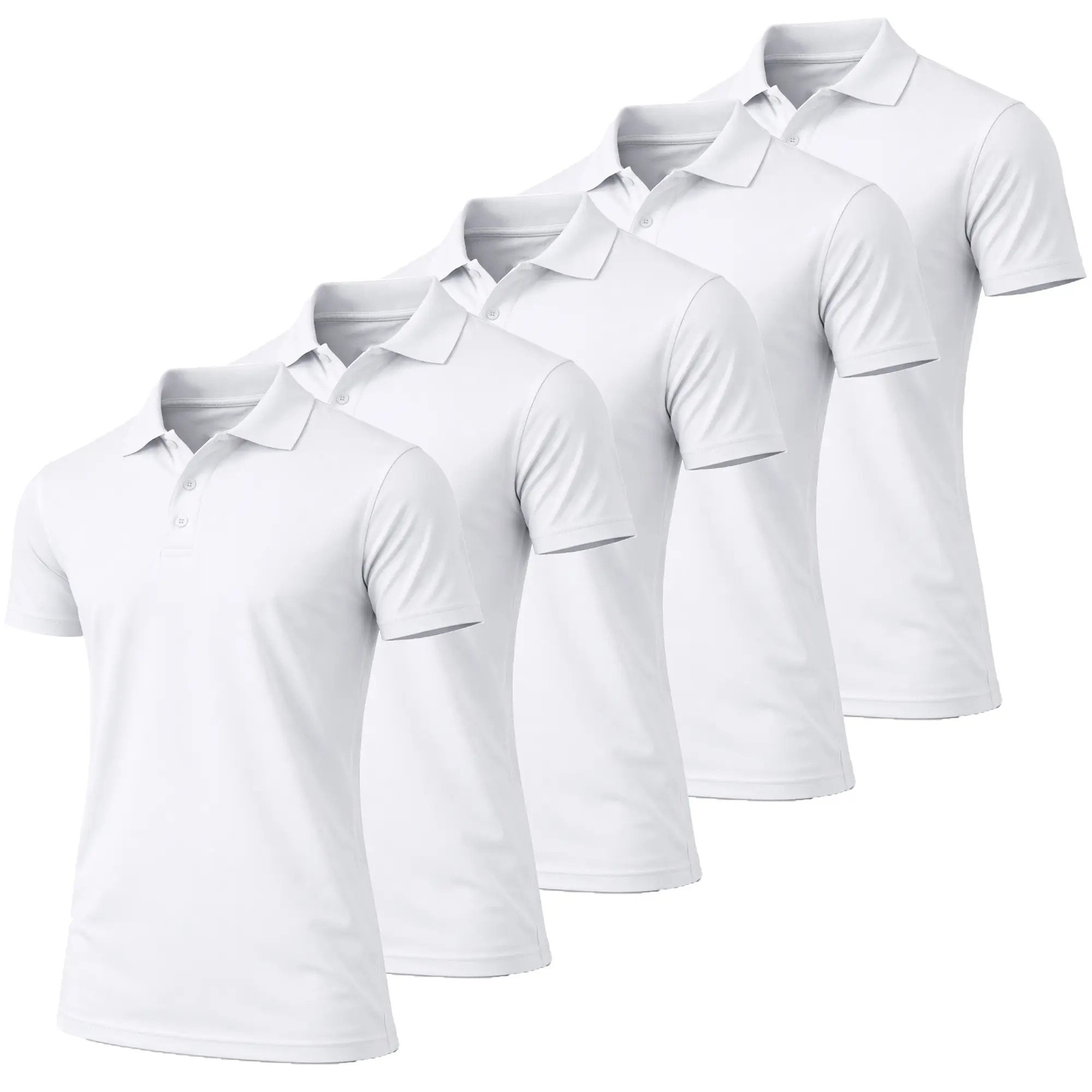 Men's Performance Polo Shirt with Ribbed Sleeves