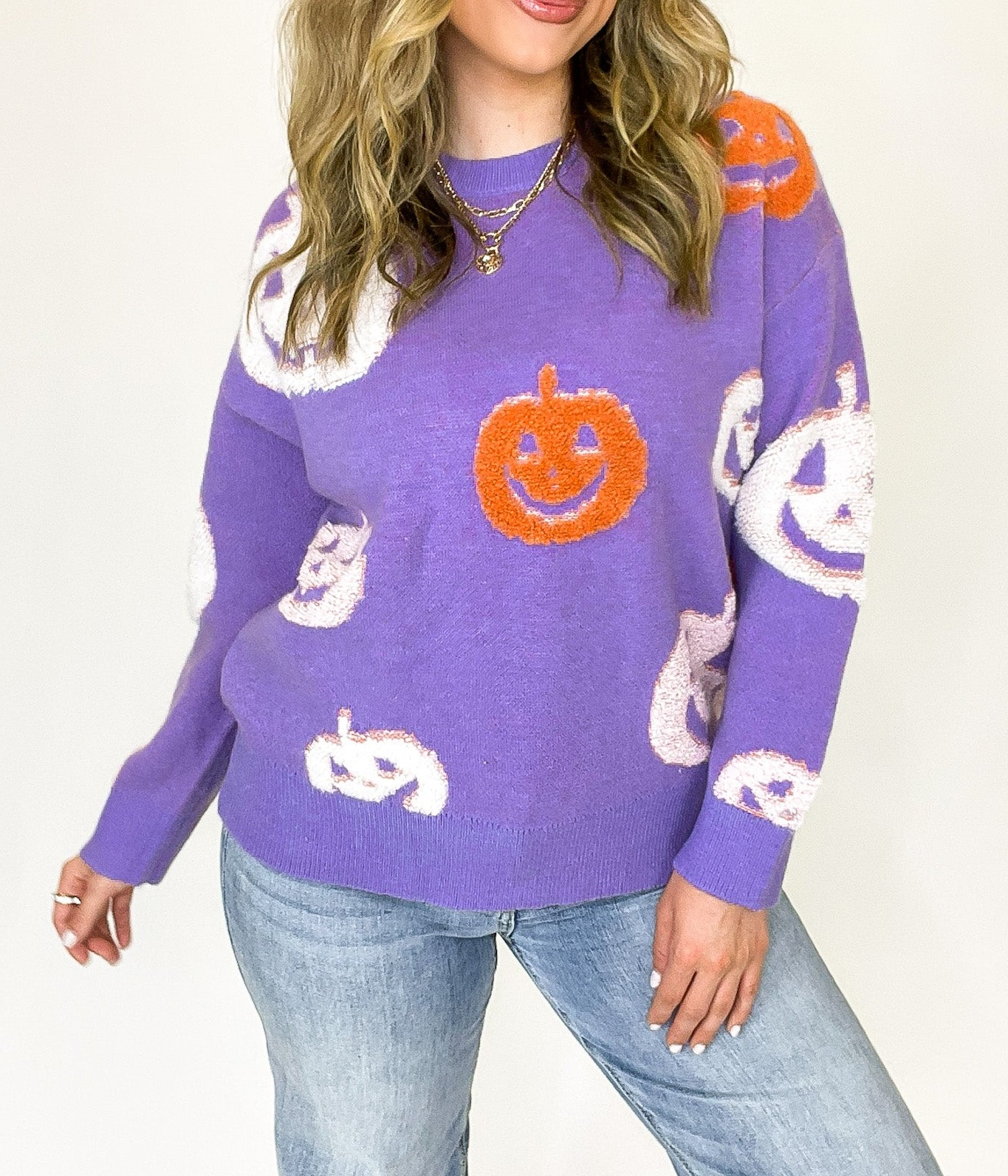 Fall Frosting Pumpkin Knit Sweater - FINAL SALE