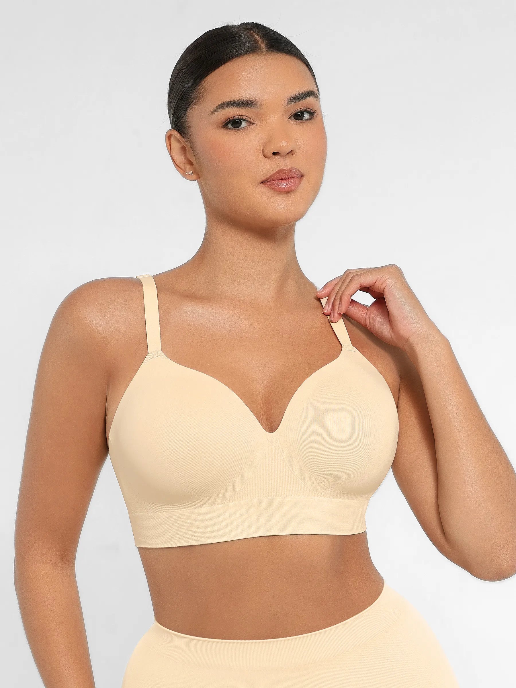 Feelingirl Wireless Push-Up Seamless Comfort Full Coverage Bra