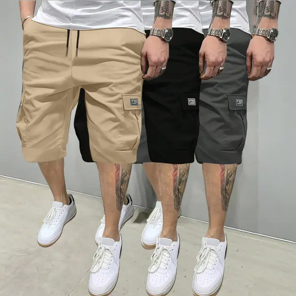 Men’s Summer Lightweight 3-Pack Cargo Shorts with Multiple Pockets