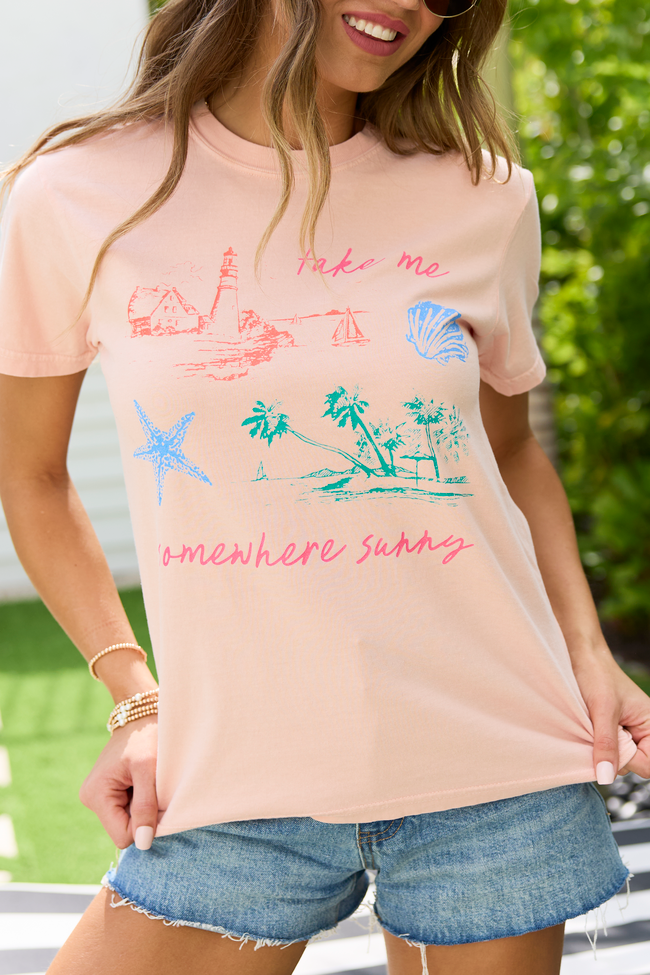 Take Me Somewhere Sunny Orange Graphic Tee