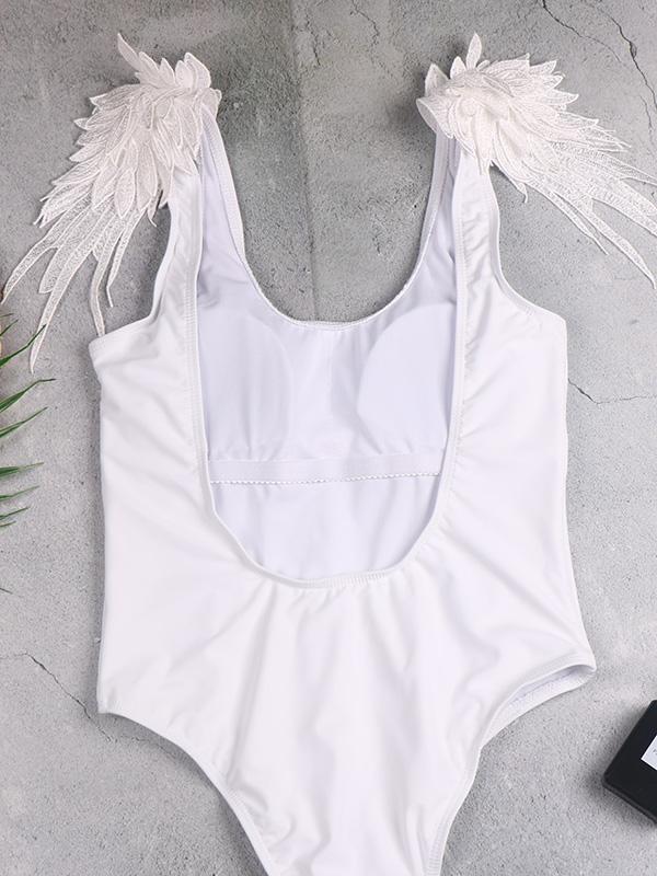 Sexy Backless Angel Wing Leopard One-piece Swimsuit