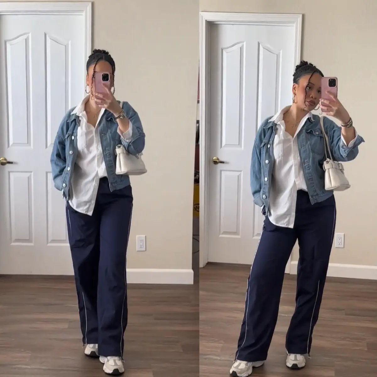 Women's Parachute Wideleg Pants Baggy Y2K Elastic Waist Wide Leg Track Pants Trousers Casual